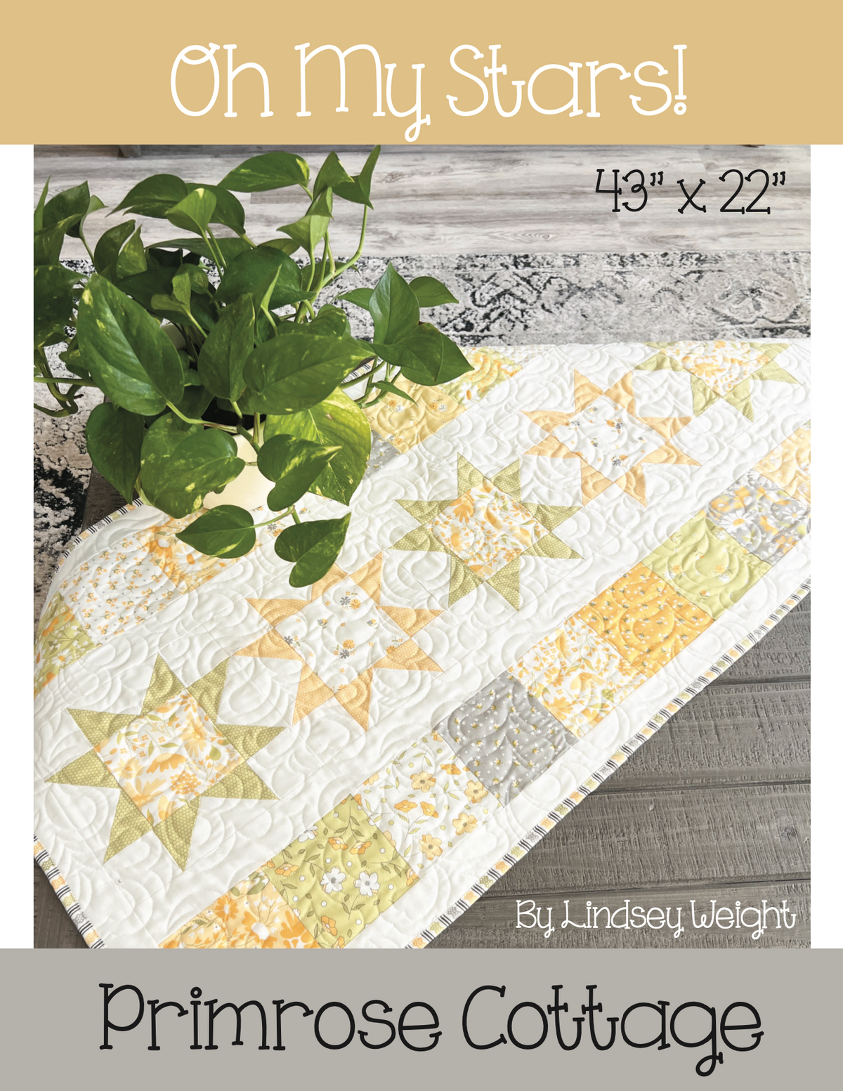 Oh My Stars! by Lindsey Weight of Primrose Cottage Quilts - Table Runner PDF Pattern