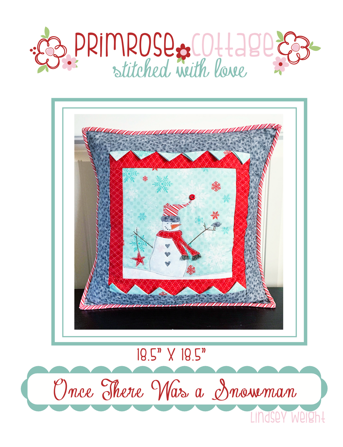 Once There Was A Snowman by Lindsey Weight of Primrose Cottage Quilts - Quilt PDF Pattern