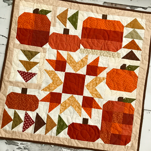 Pumpkin Party by Lindsey Weight of Primrose Cottage Quilts - Table Topper PDF Pattern