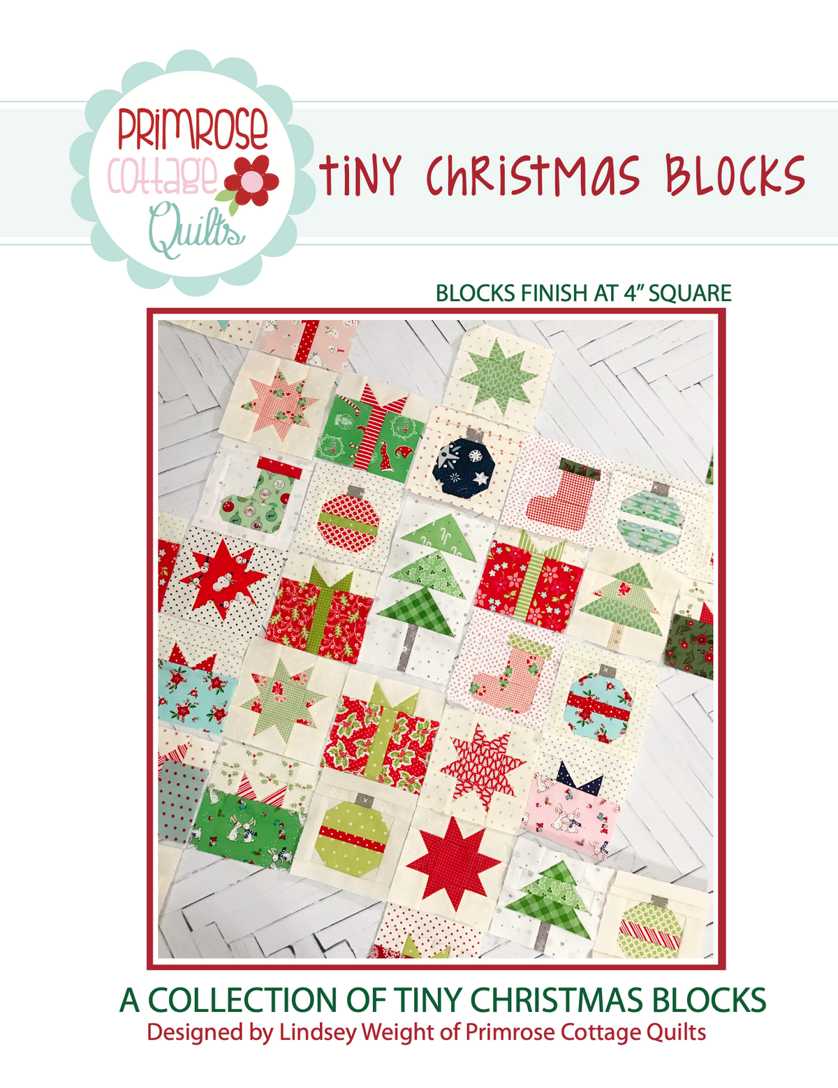 Tiny Christmas Blocks by Lindsey Weight of Primrose Cottage Quilts - Quilt PDF Pattern