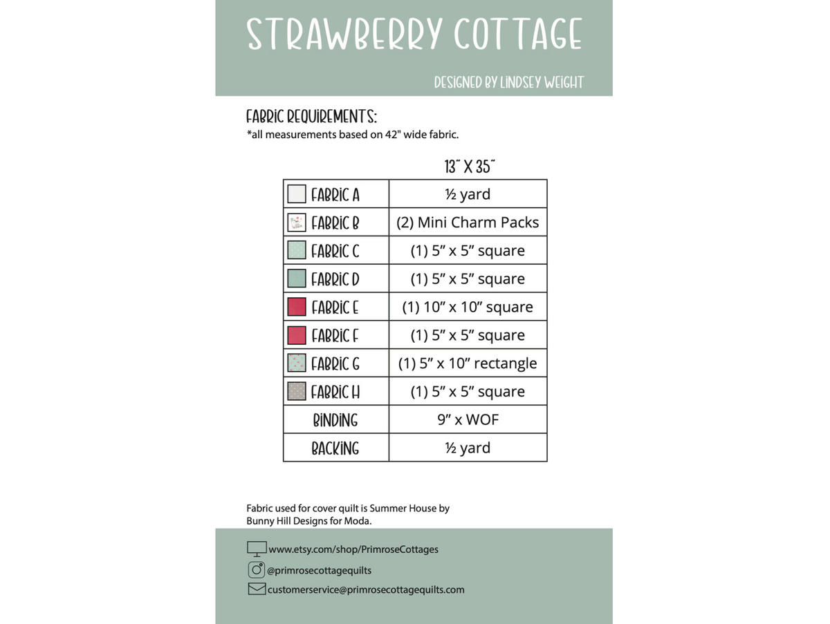 Strawberry Cottage - PDF Pattern