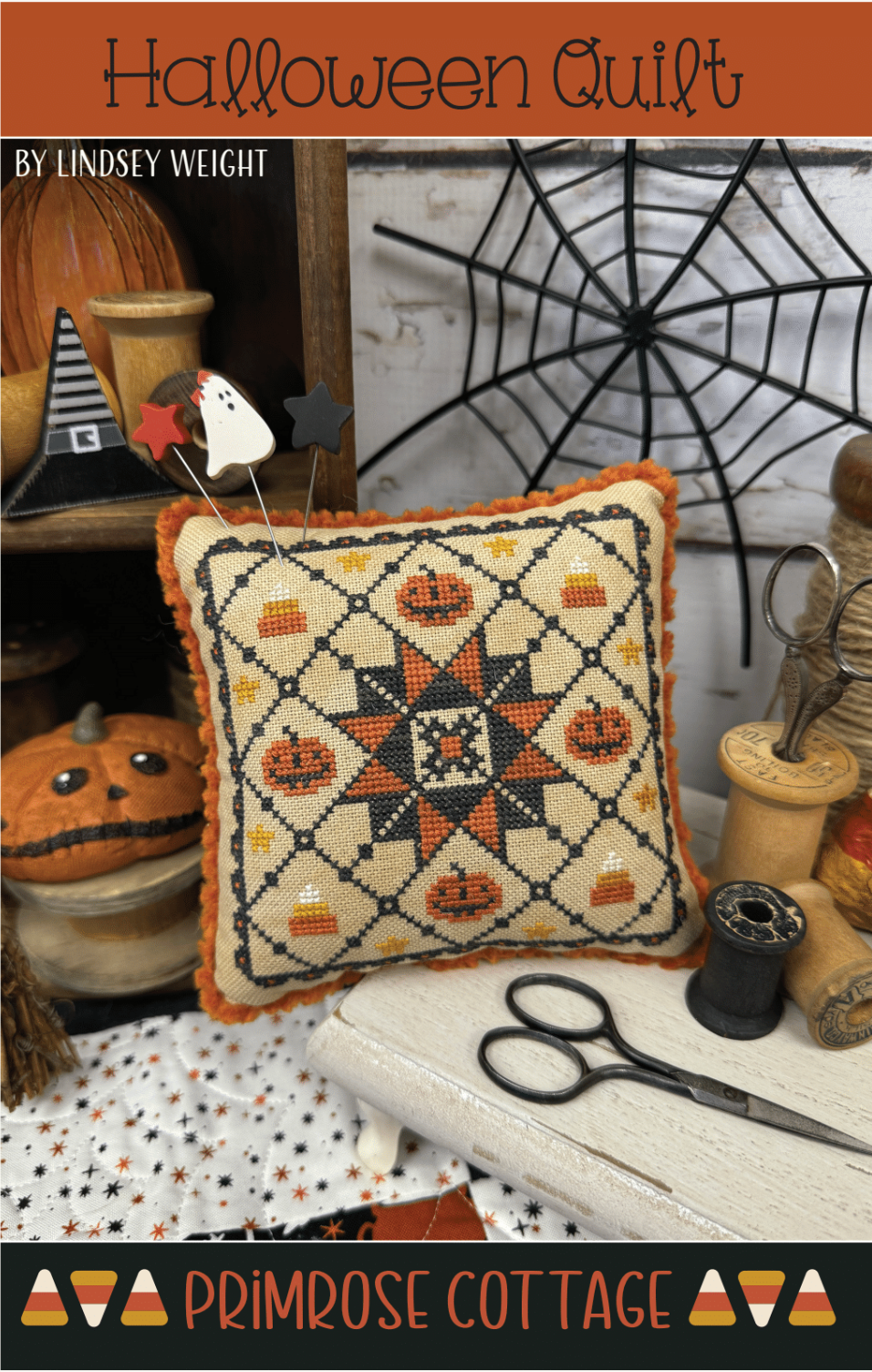 Halloween Quilt Cross Stitch by Lindsey Weight of Primrose Cottage - PDF Pattern