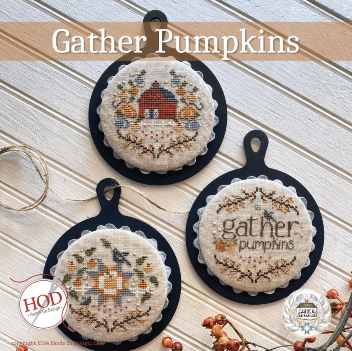 Gather Pumpkins Cross Stitch by Hands on Design - Paper Pattern