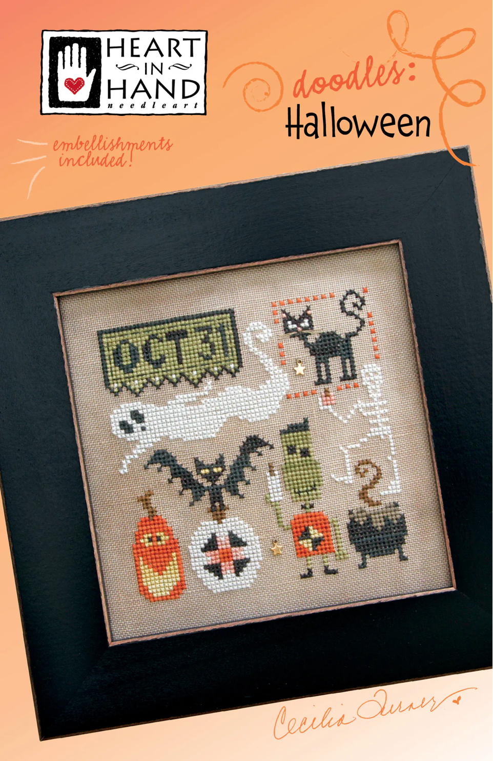 Doodles: Halloween Cross Stitch by Heart in Hand - Paper Pattern