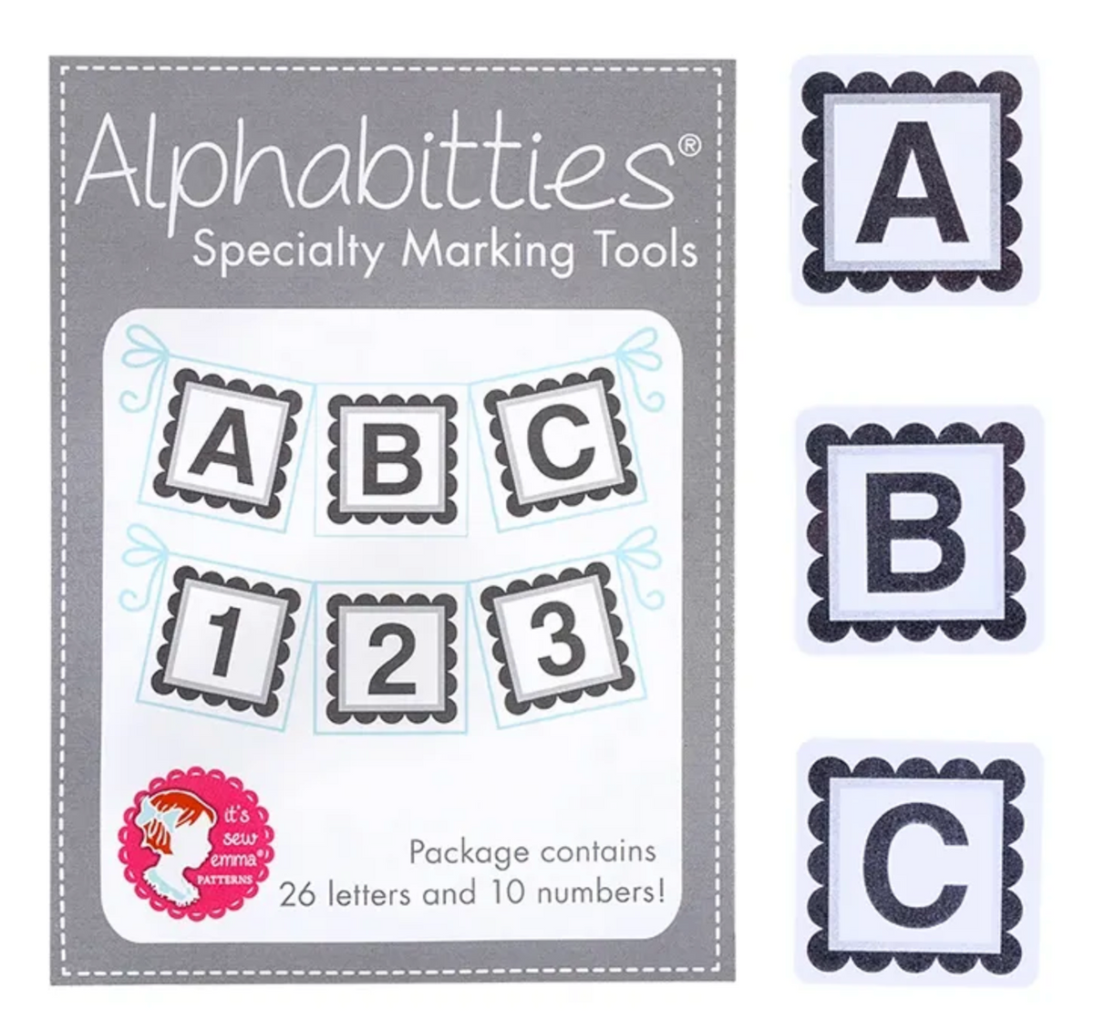 Grey Alphabitties by It&#39;s Sew Emma - ISE-725