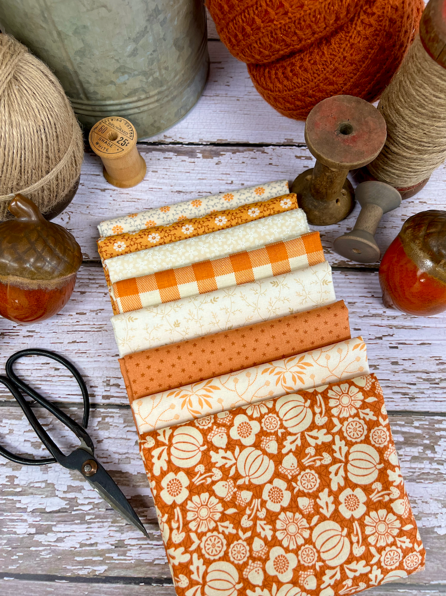 Pumpkin Spice Latte Fat Quarter Bundle Curated by Primrose Cottage - 8 Fat Quarters FQB-196