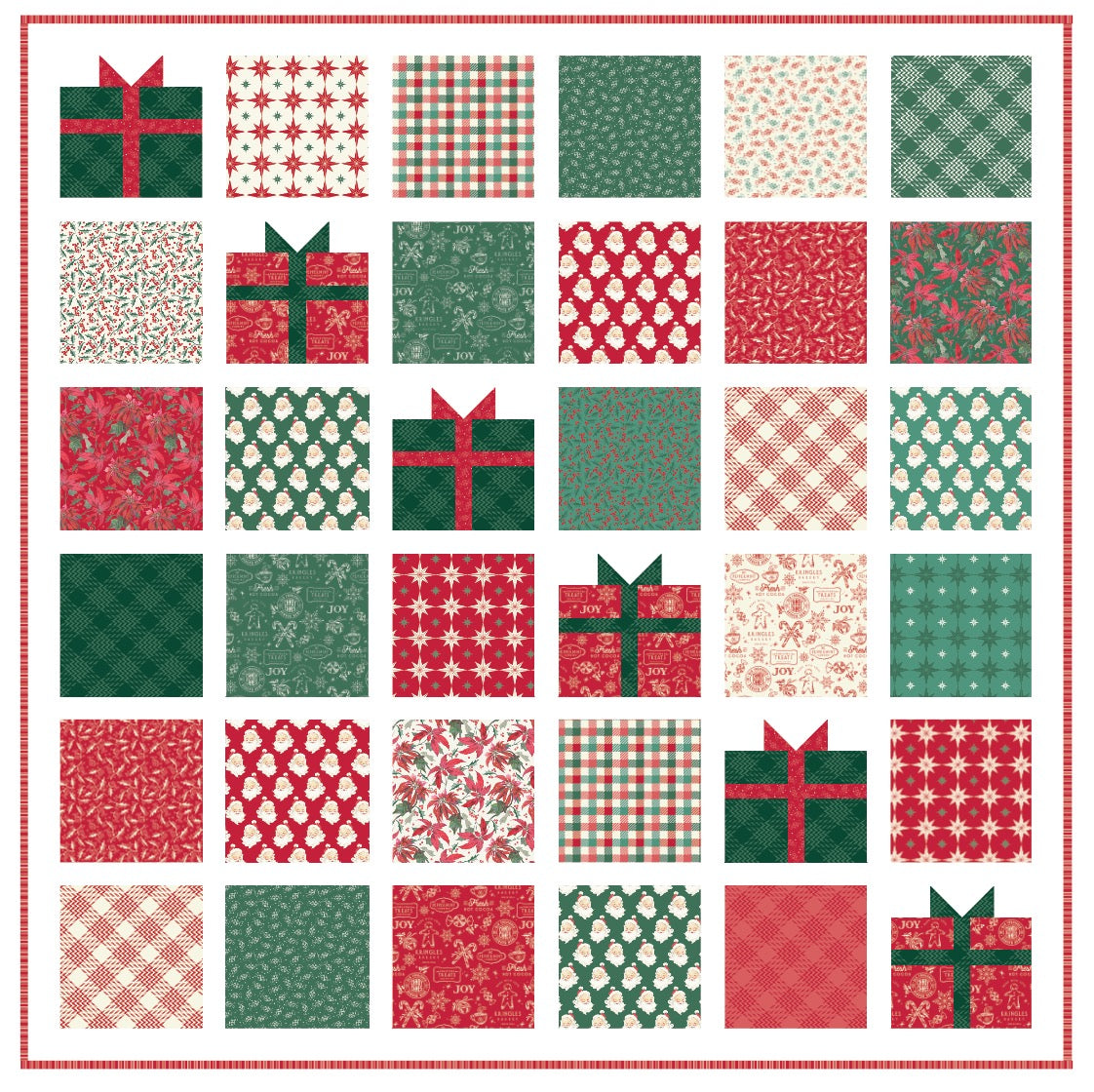 Presently Quilt Kit Using Merry Little Christmas by My Minds Eye for Riley Blake Designs Purchase Pattern Separately QK-089