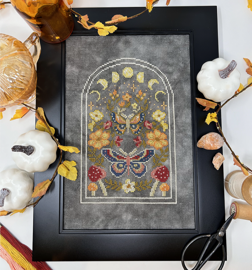 Autumn Night Garden by Tiny Modernist - Cross Stitch - Paper Pattern