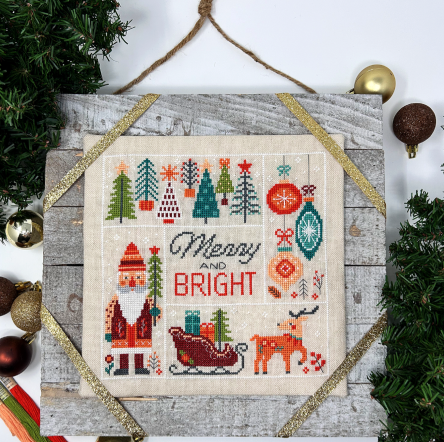 Merry &amp; Bright by Tiny Modernist - Cross Stitch - Paper Pattern