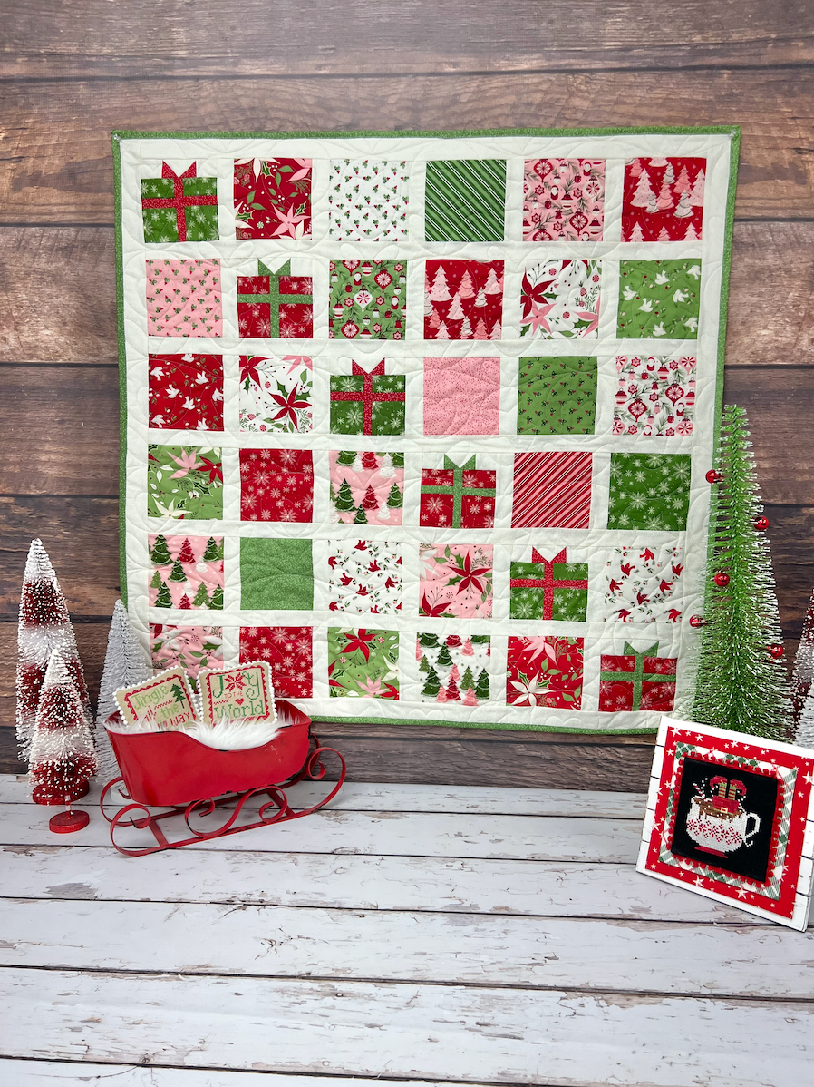 Presently Topper Quilt Kit Using Once Upon a Christmas by Sweetfire Road for Moda - QK-121