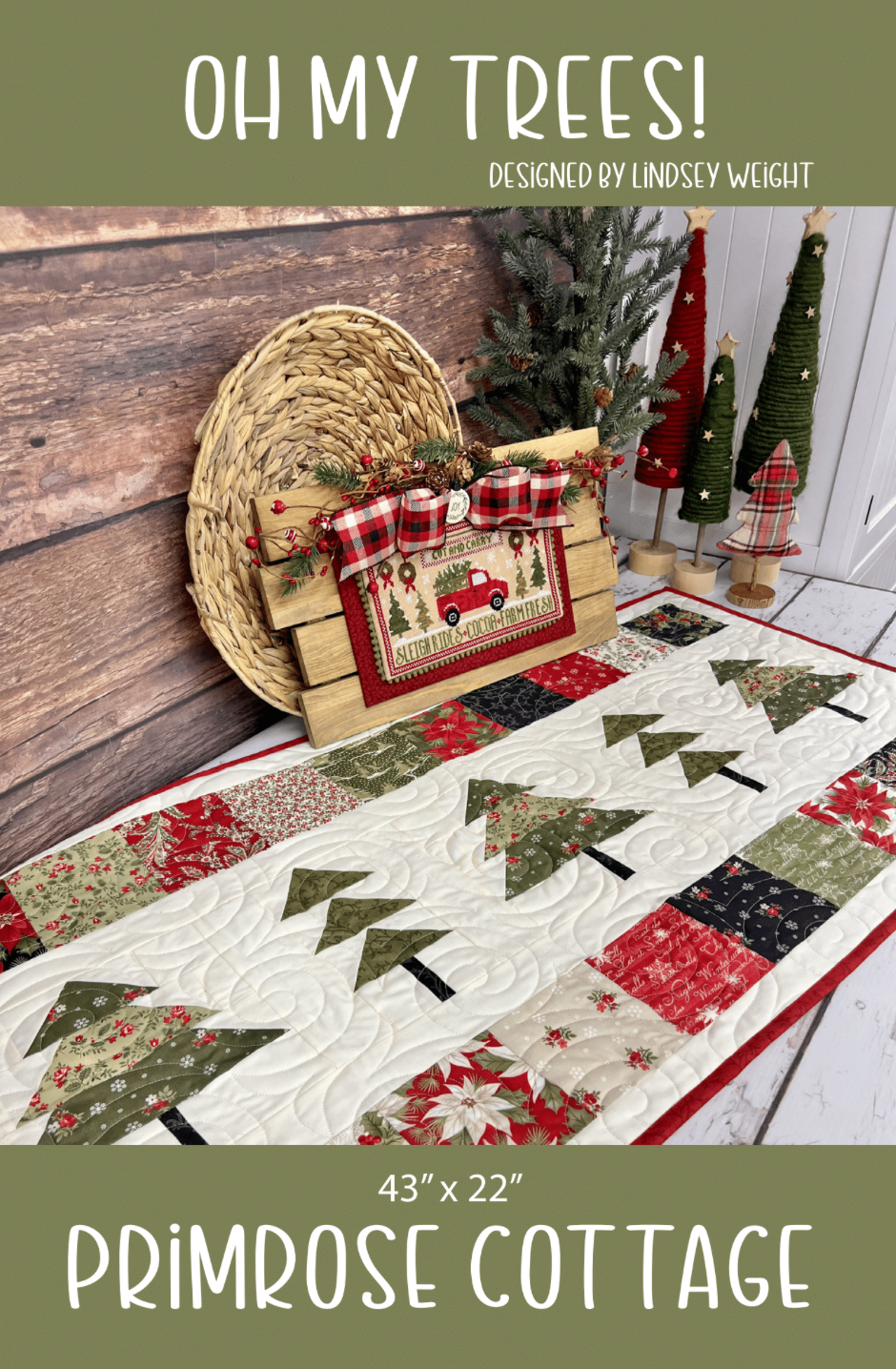 Oh My Trees by Lindsey Weight of Primrose Cottage Quilts - Table Runner PDF Pattern