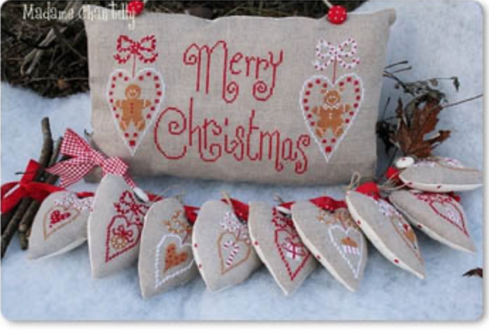 Merry Christmas Cross Stitch by Madame Chantilly Paper Pattern