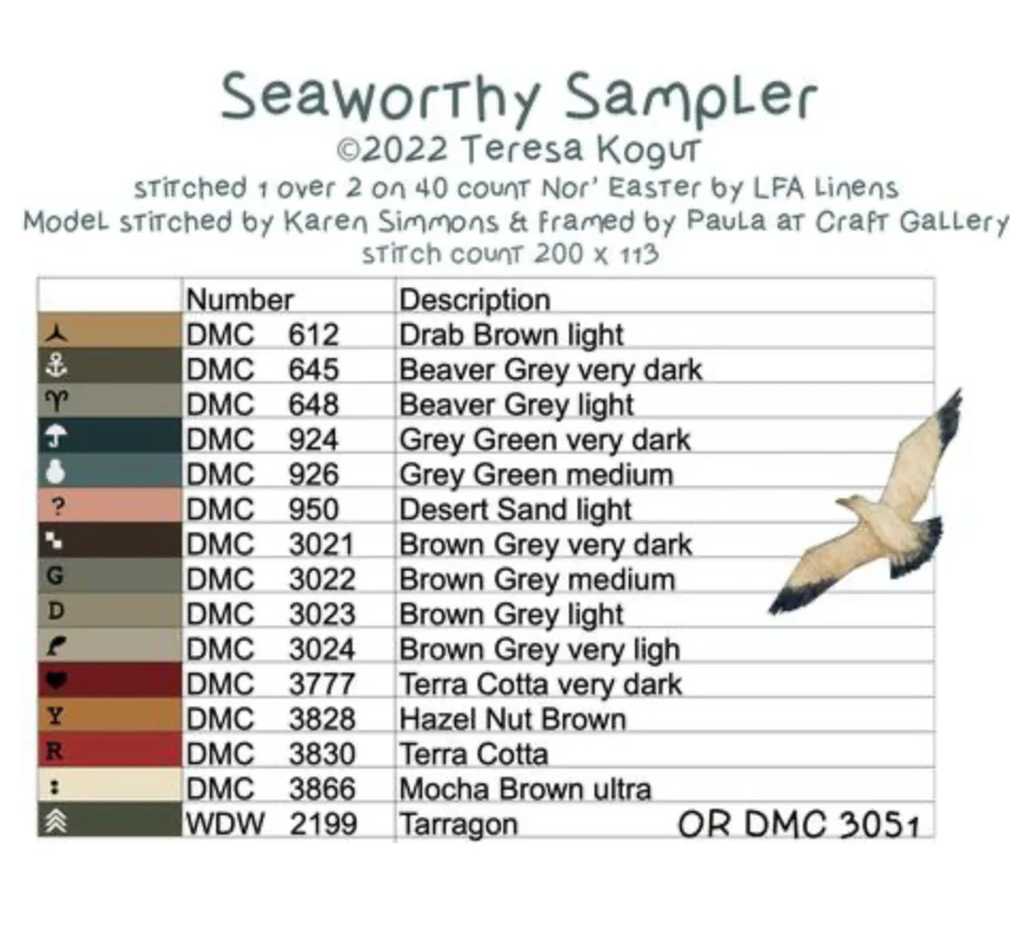 Seaworthy - Cross Stitch Book by Teresa Kogut - Paper Pattern