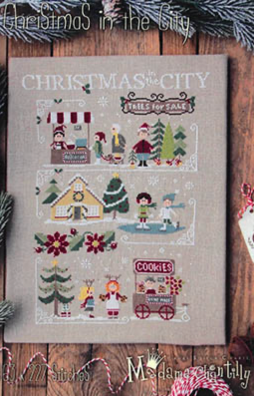 Christmas In The City Cross Stitch by Madame Chantilly Paper Pattern