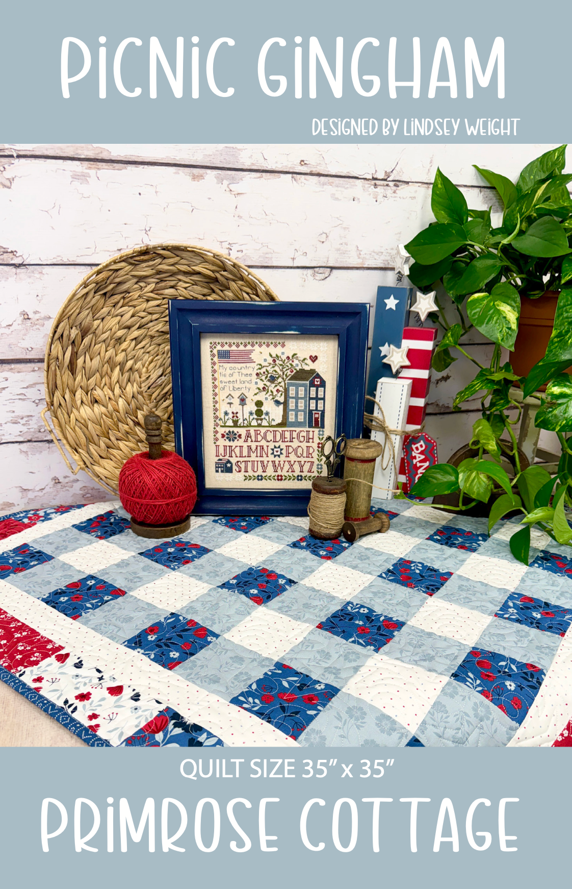 Picnic Gingham Quilt - by Lindsey Weight of Primrose Cottage Quilts - Quilt PDF Pattern