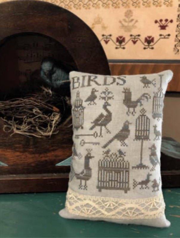 Antique Birds &amp; Cages Cross Stitch by Shakespeare&#39;s Peddler - Paper Pattern