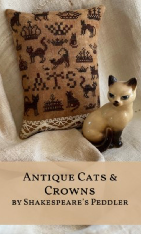 Antique Cats &amp; Crowns Cross Stitch by Shakespeare&#39;s Peddler - Paper Pattern