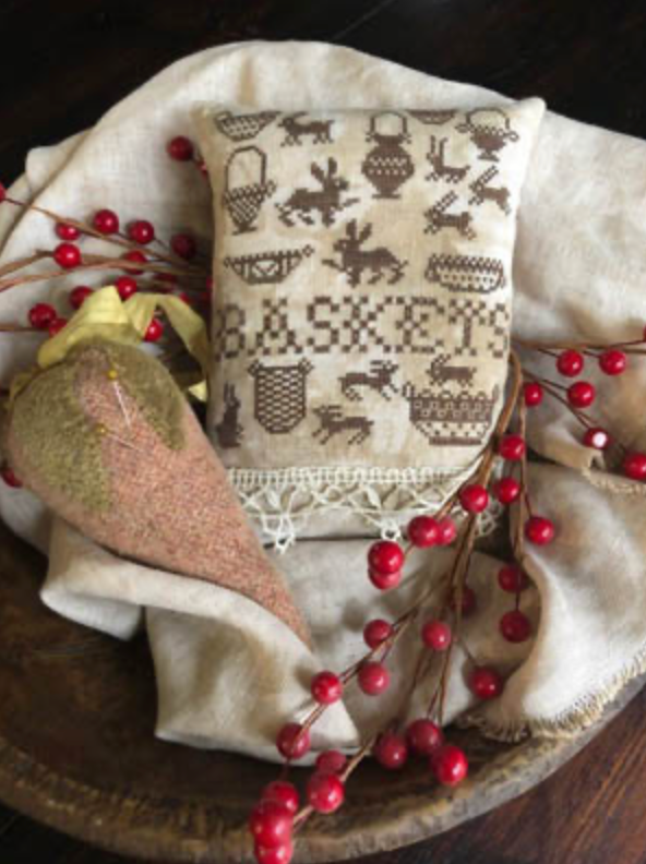 Antique Bunnies &amp; Baskets Cross Stitch by Shakespeare&#39;s Peddler - Paper Pattern
