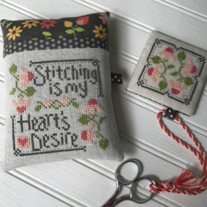 Stitching is my Heart&#39;s Desire Cross Stitch By Hands on Design - Paper Pattern