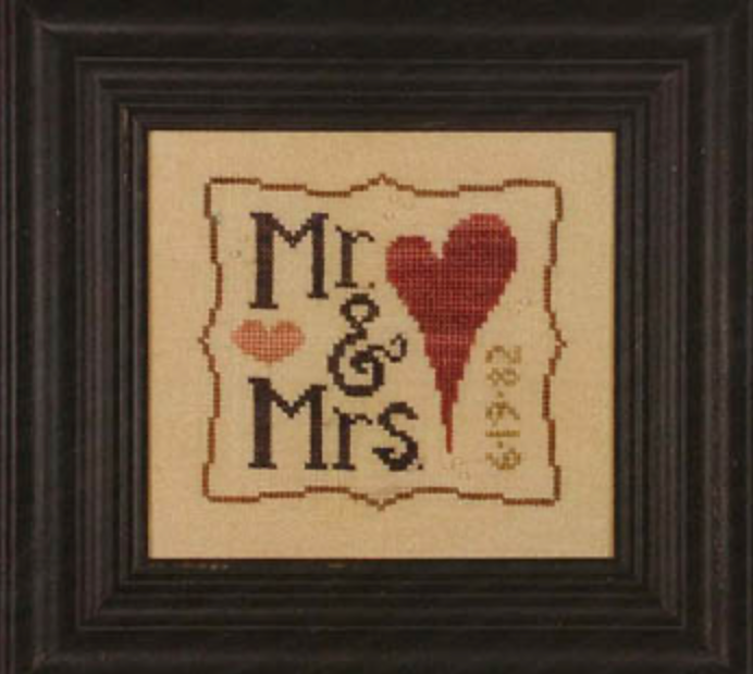 Wee One: Mr &amp; Mrs Cross Stitch by Heart in Hand - Paper Pattern (with charms)