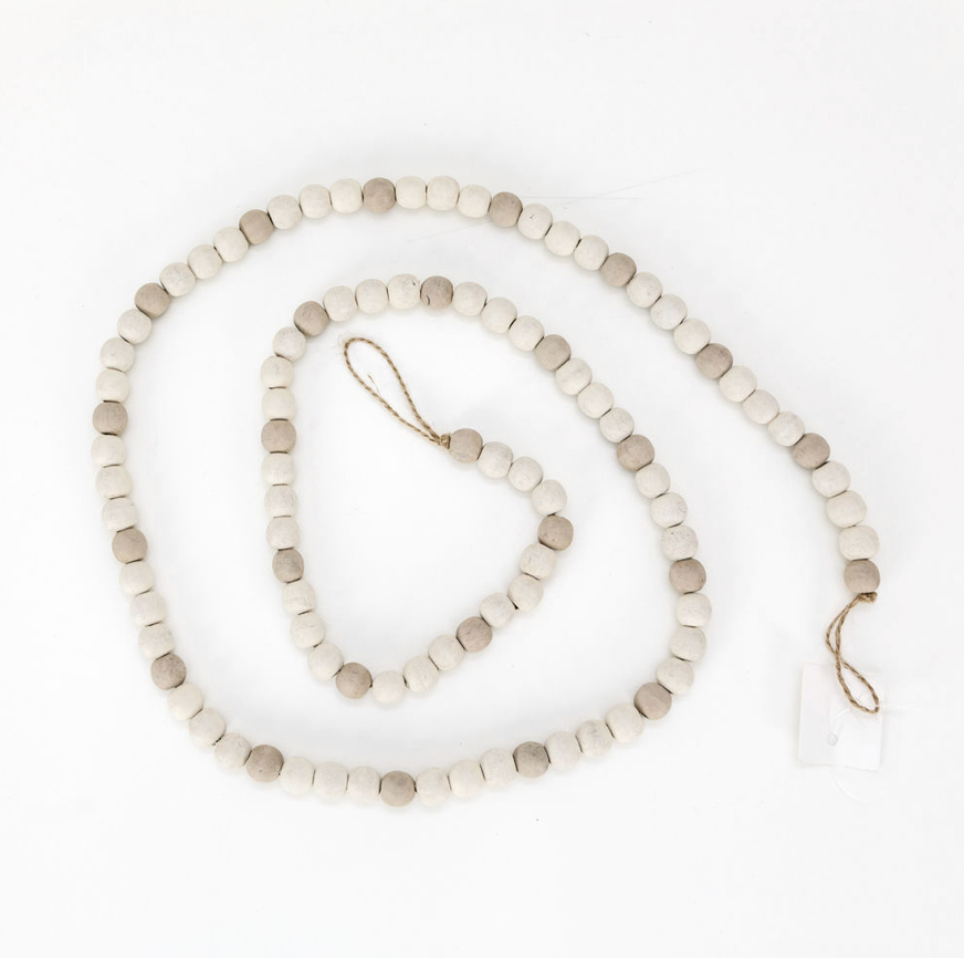 Wood Bead Garland | White Tan Hello Fall Collection 65072