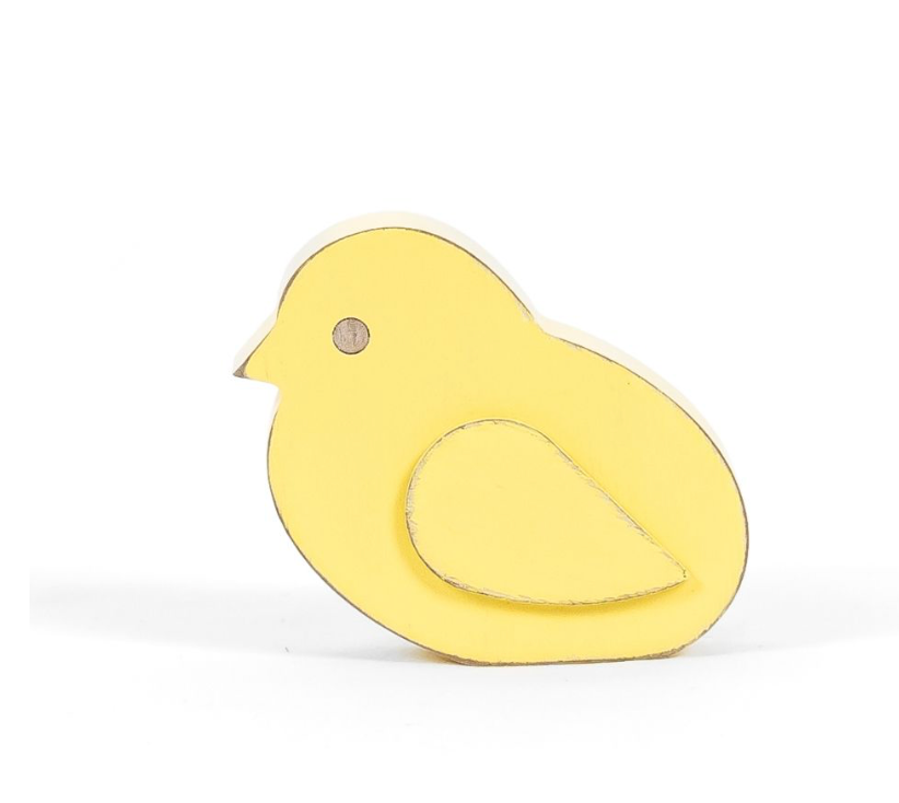 Chick (yellow) | Cottontail Collection |  4x3x1.5 chunky wood shape    35005