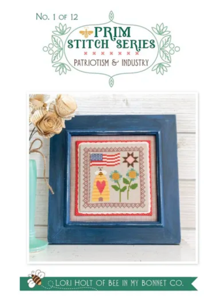 Prim Stitch Series Patriotism &amp; Industry No. 1 of 12 by Lori Holt of Bee in my Bonnet - PAPER Pattern