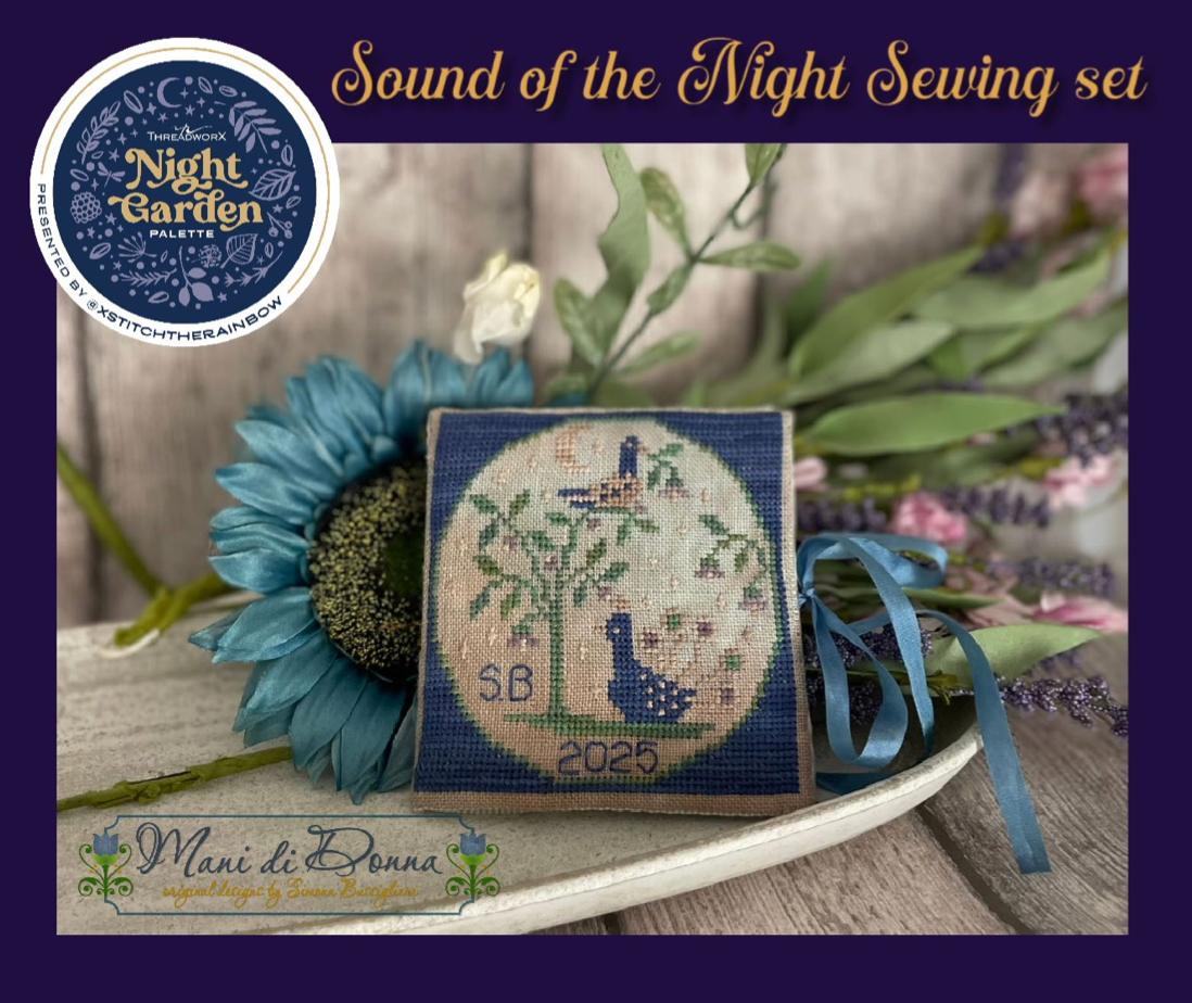 Pre-Order - Sound of the Night Sewing Set Cross Stitch by Mani di Donna - Paper Pattern