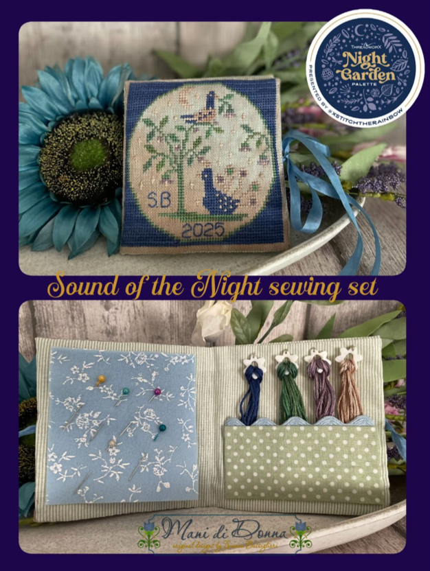 Pre-Order - Sound of the Night Sewing Set Cross Stitch by Mani di Donna - Paper Pattern