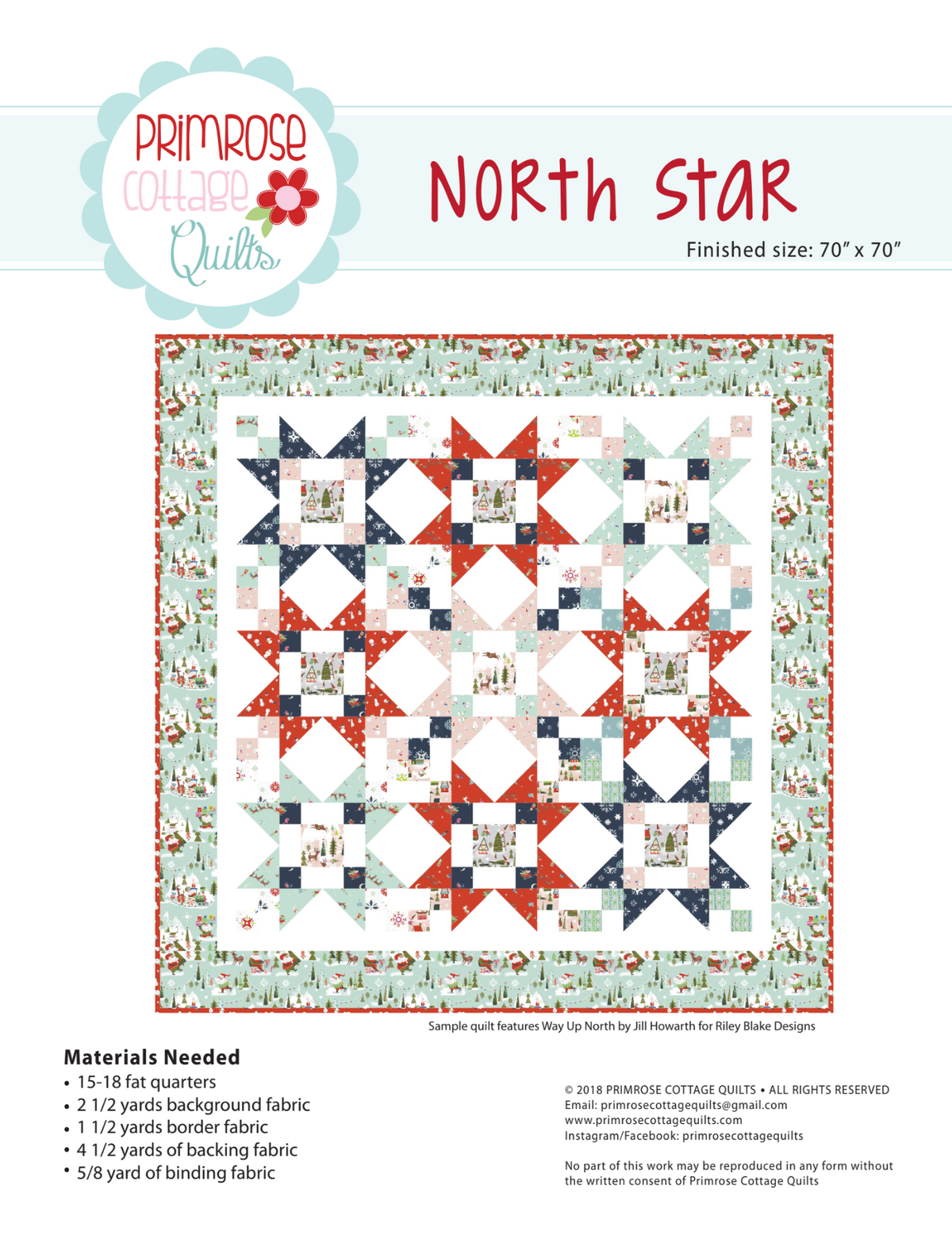 North Star - by Lindsey Weight of Primrose Cottage Quilts - Quilt PDF Pattern