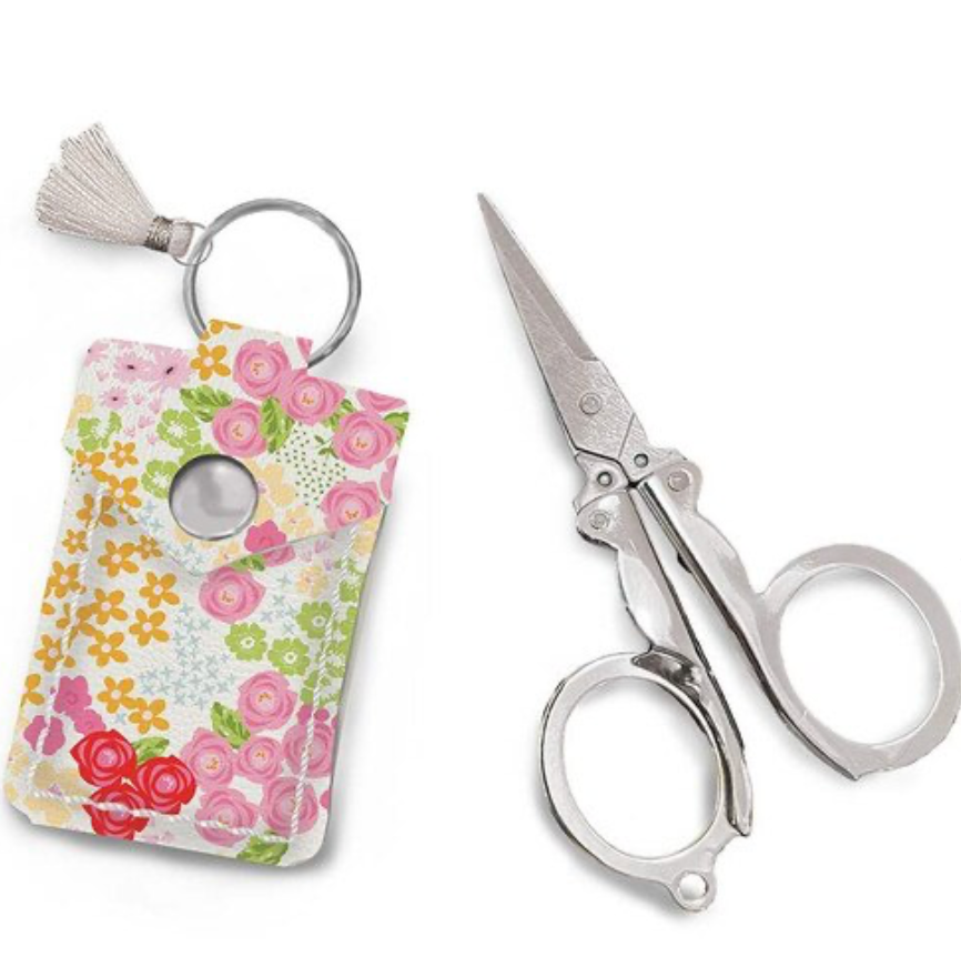 Leather Scissor Pouch Picnic Florals