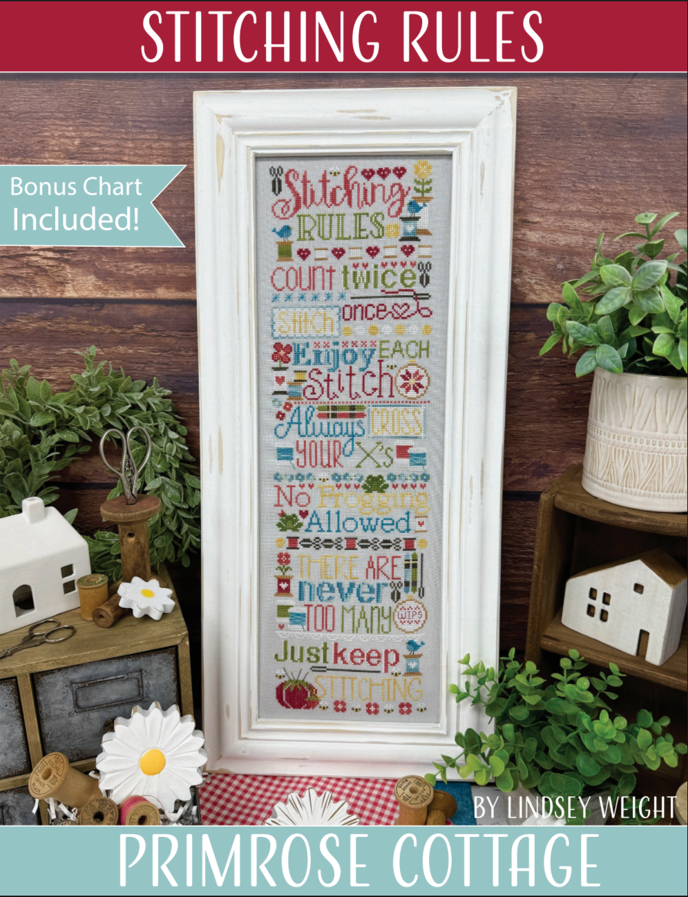 Bundle of 3 New Primrose Cottage Releases: Stitchings Rules, Stitching Quaker, &amp; Stitching Quilt