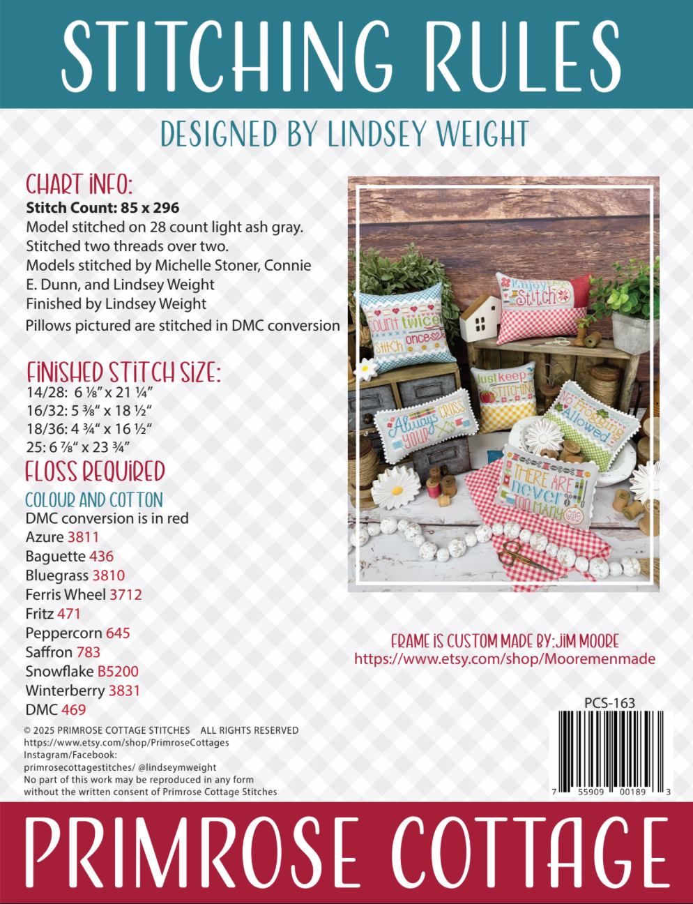 Bundle of 3 New Primrose Cottage Releases: Stitchings Rules, Stitching Quaker, &amp; Stitching Quilt
