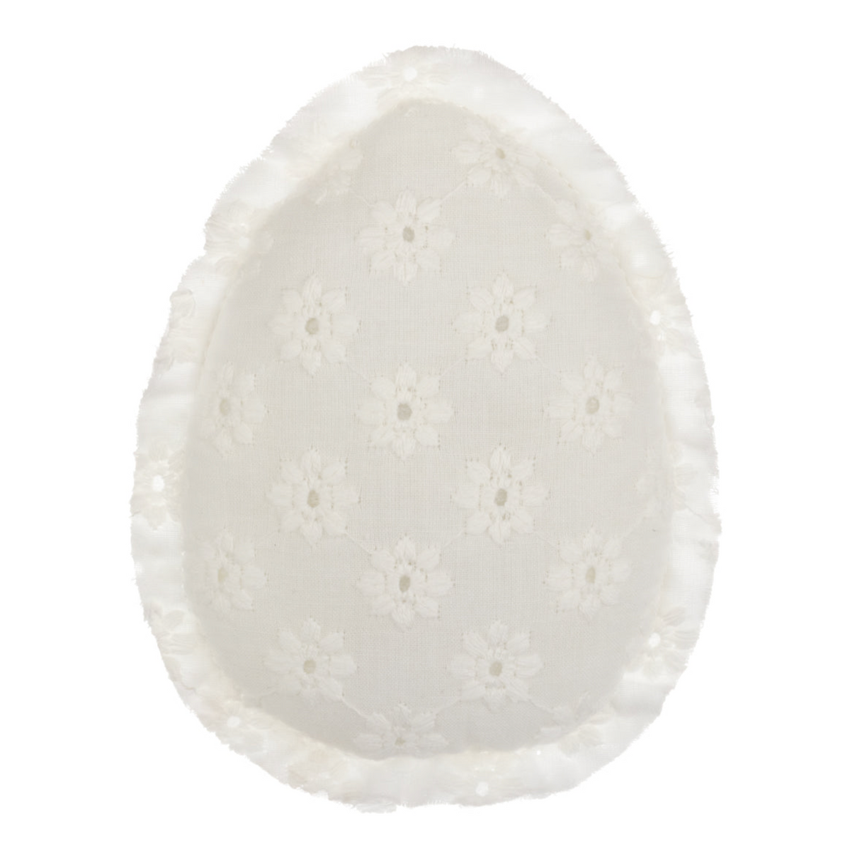 White Eyelet Fabric Egg | Collins Painting &amp; Design | CF-2607