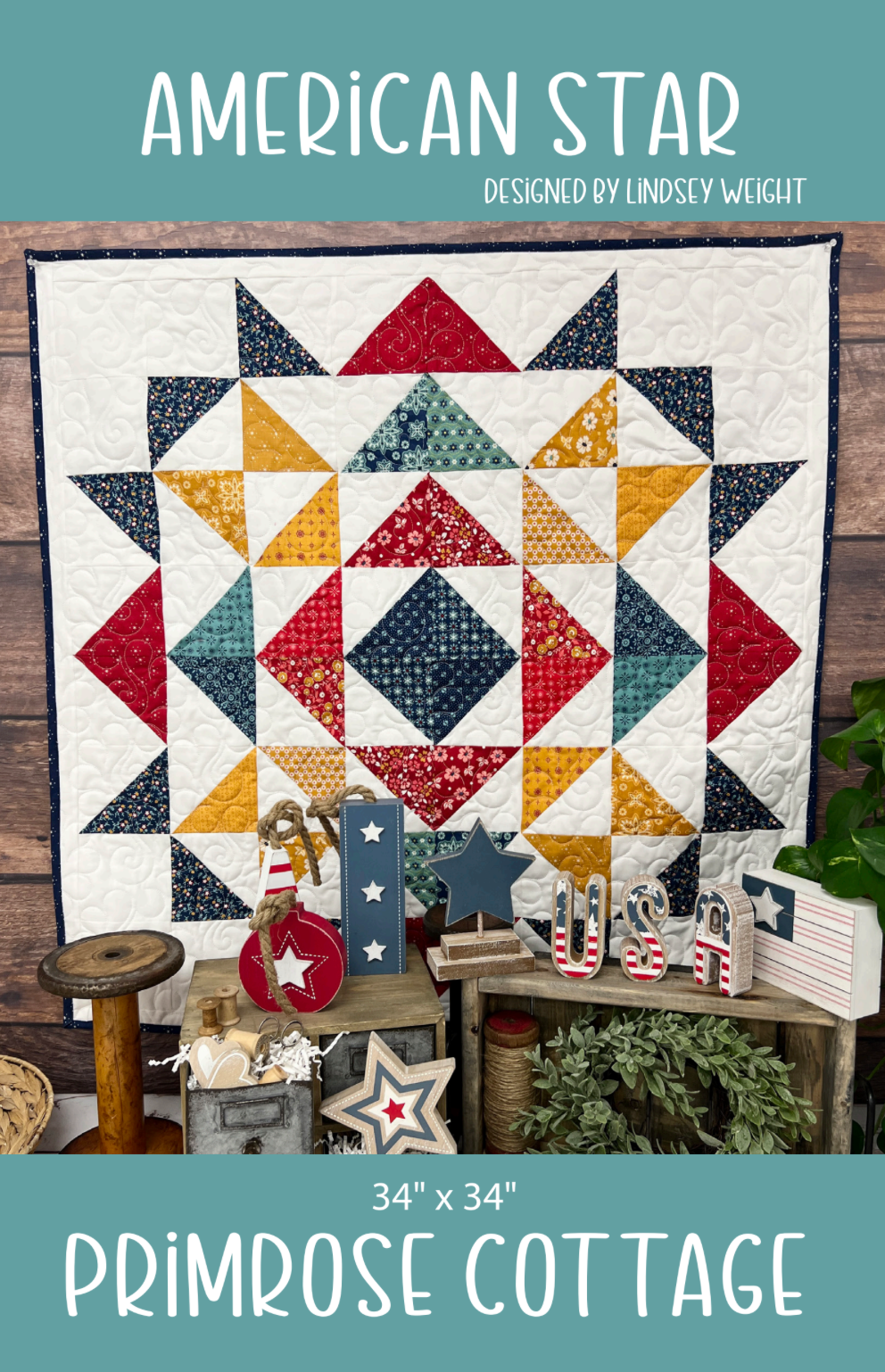 American Star - by Lindsey Weight of Primrose Cottage Quilts - Quilt PDF Pattern