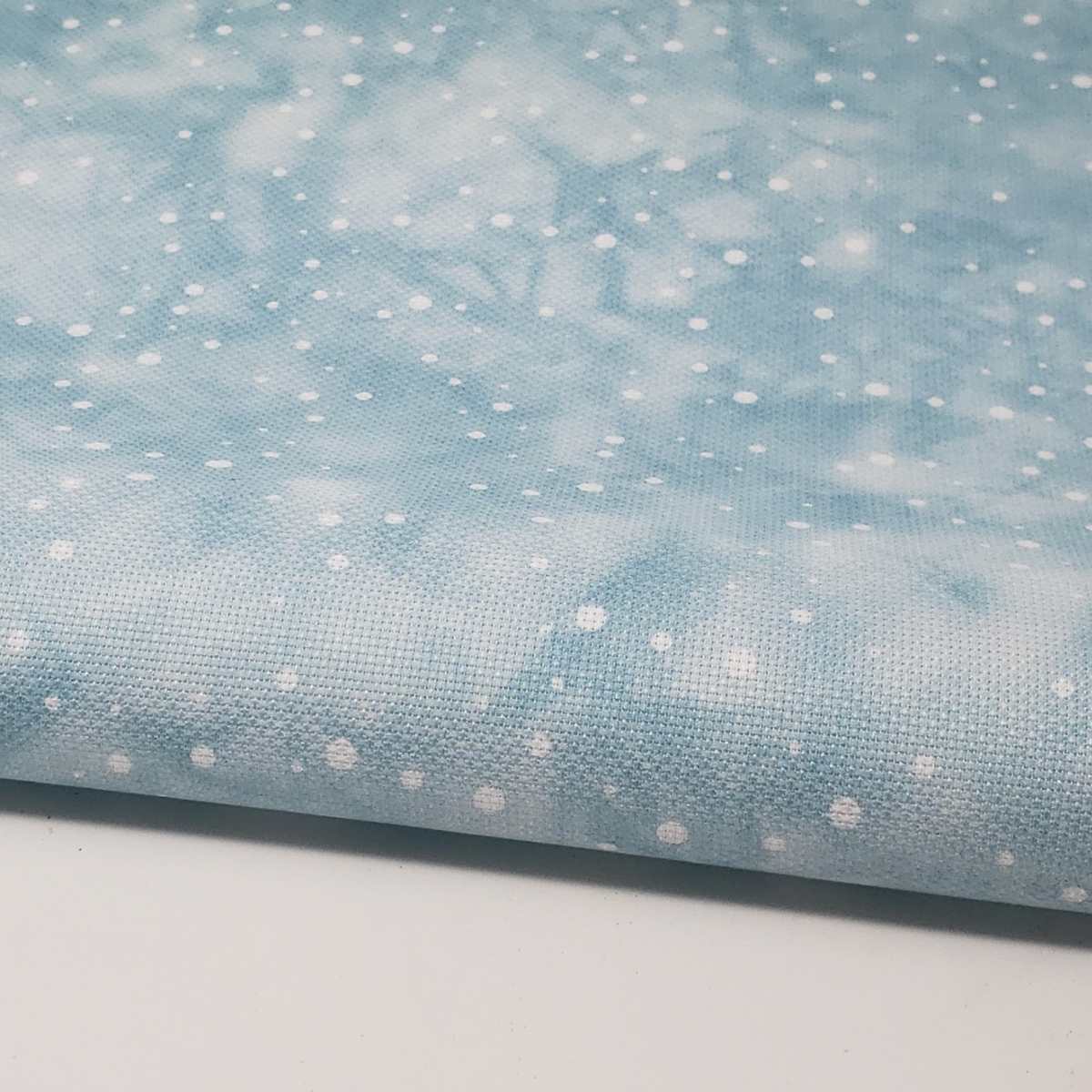 Snow on Aqua - Dyed Effect Cross Stitch Fabric by Fabric Flair