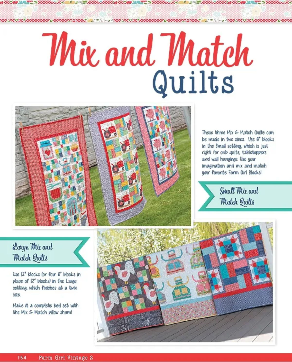 Farm Girl Vintage 2 Quilt Book by Lori Holt of Bee in my Bonnet Co.