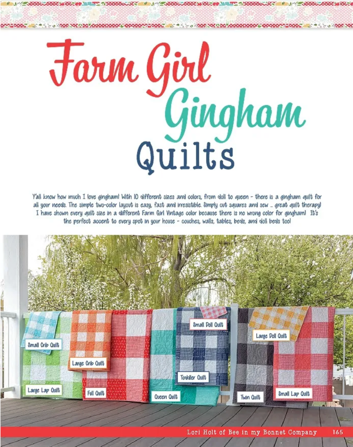 Farm Girl Vintage 2 Quilt Book by Lori Holt of Bee in my Bonnet Co.
