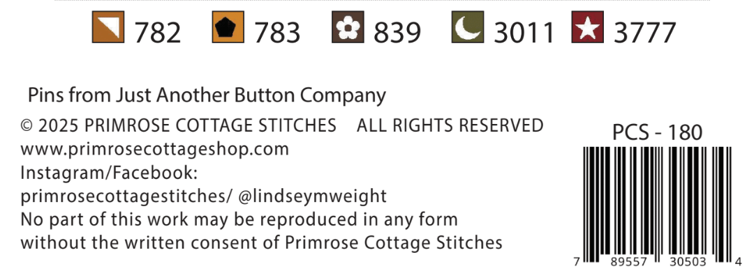 Garden Variety: Apples Cross Stitch by Lindsey Weight of Primrose Cottage - Paper Pattern