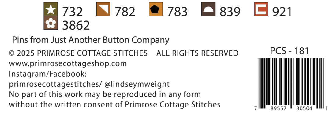 Garden Variety: Pumpkins Cross Stitch by Lindsey Weight of Primrose Cottage - Paper Pattern