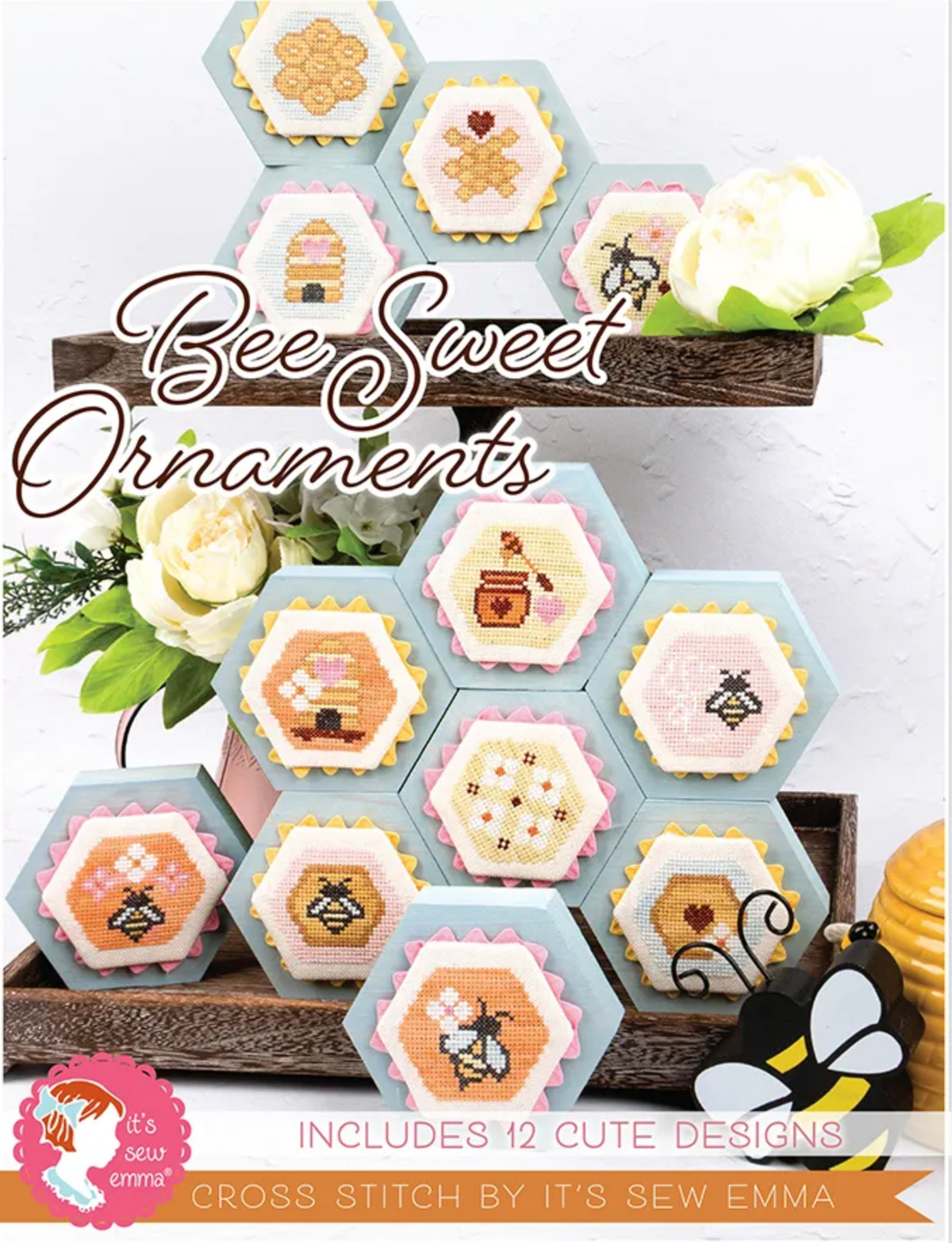 Bee Sweet Ornaments Cross Stitch by It&#39;s Sew Emma - Paper Pattern