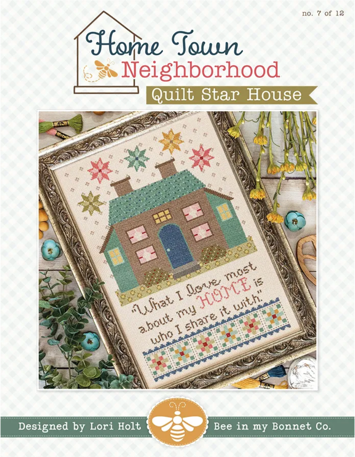 Home Town Neighborhood - Quilt Star House Cross Stitch by Lori Holt of Bee in My Bonnet - PAPER Pattern