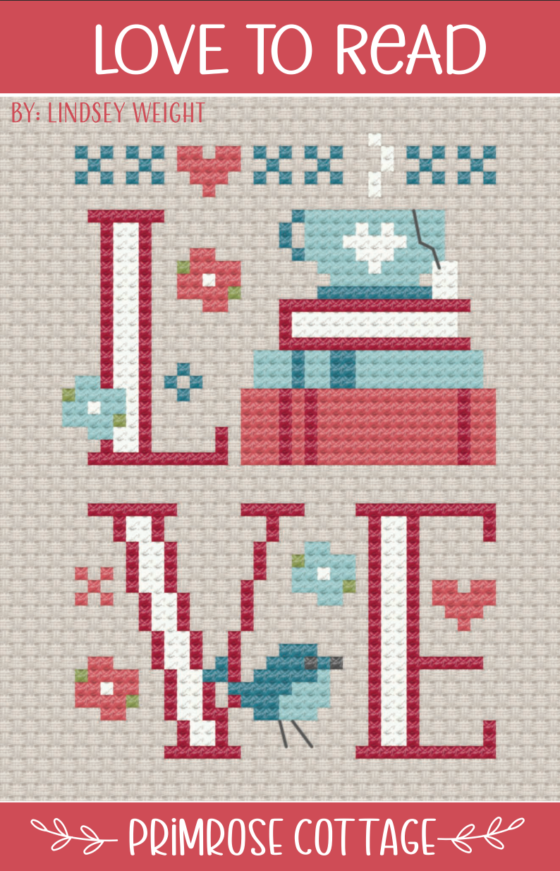 Love to Read Cross Stitch by Lindsey Weight of Primrose Cottage - PDF Pattern