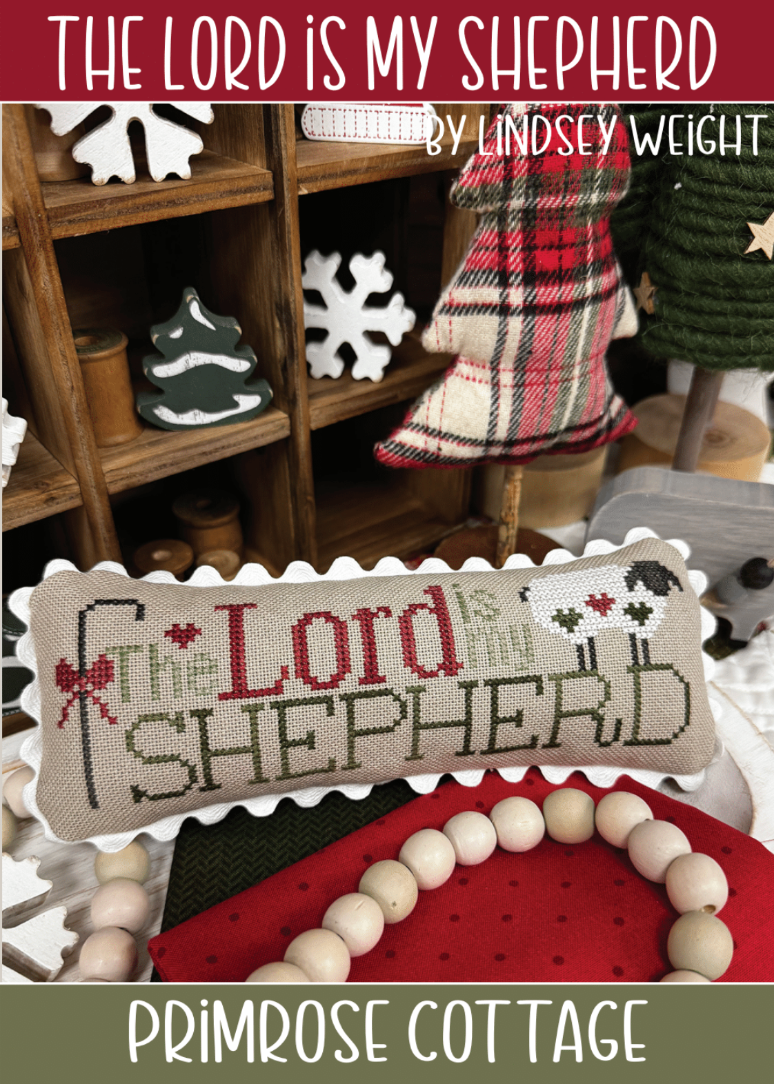 The Lord is My Shepherd Cross Stitch by Lindsey Weight of Primrose Cottage - Paper Pattern