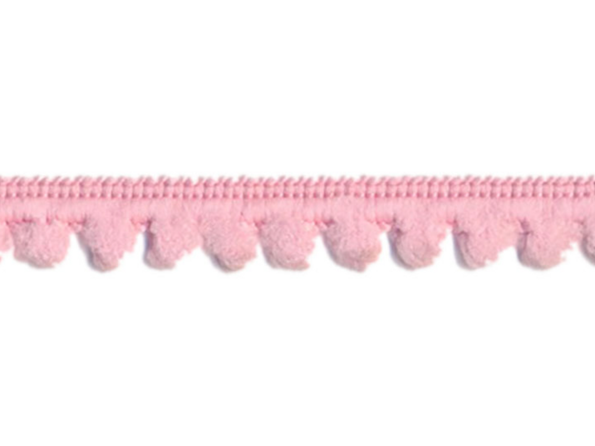 Baby Pom Pom Trim Fringe, 3/8 inch - Pink