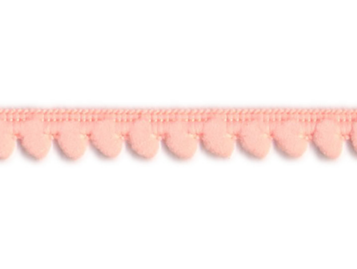 Baby Pom Pom Trim Fringe, 3/8 inch - Salmon