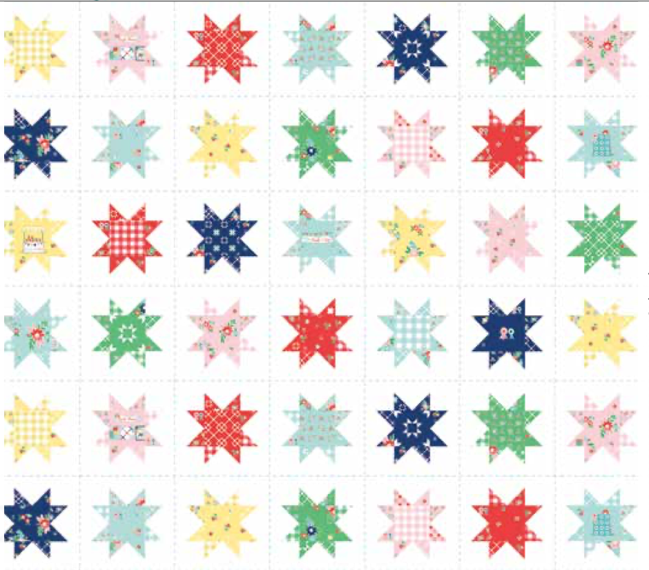 Quilt Fair | CH11359 | Scrappy Stars - White | PANEL
