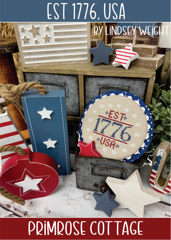 Est. 1776 USA Cross Stitch by Lindsey Weight of Primrose Cottage - PDF Pattern