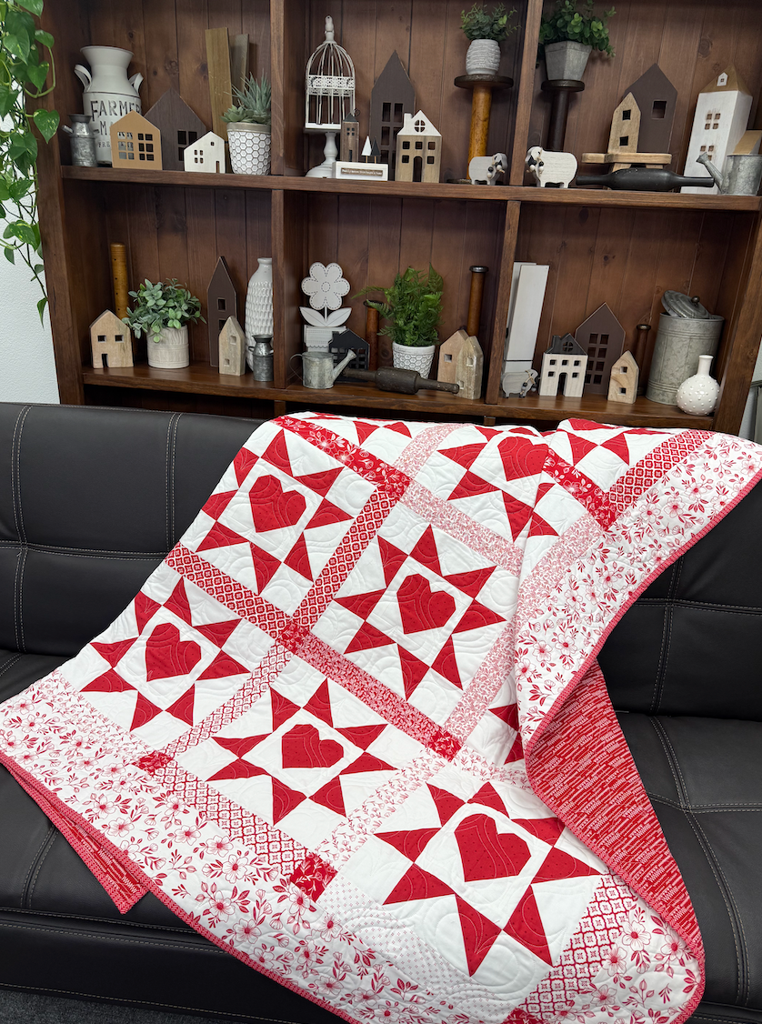 Love Struck Quilt Kit using Radiant Ruby by Dani Mogstad for Riley Blake Designs
