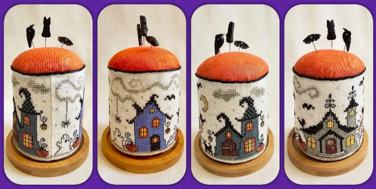 Halloween Village Drum Cross Stitch by Giulia Punti Antichi - Paper Pattern